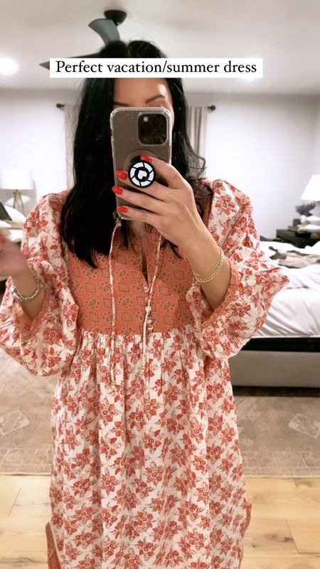 This boho dress is so fun! Size down (I’m wearing a medium). Perfect for vacation/summer or even a coverup. Also, bump friendly! 

#LTKtravel #LTKbump #LTKcurves