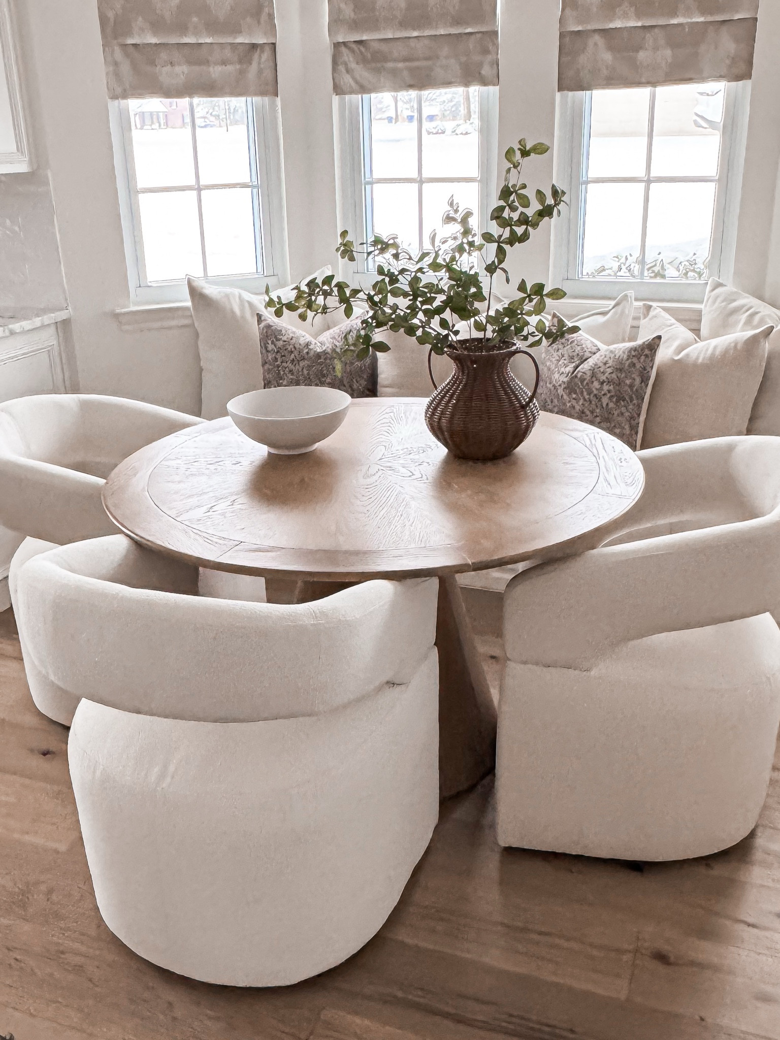 I love how my new breakfast nook turned out : ) dining table, dining chairs; throw pillows 

#LTKSaleAlert #LTKFamily #LTKHome