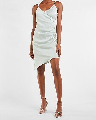 Ruched Side Wrap Mini Dress | Express