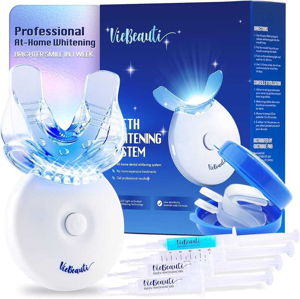 VieBeauti Teeth Whitening Kit with LED Light for Sensitive Teeth, 35% Carbamide Peroxide, Reminer... | Amazon (US)