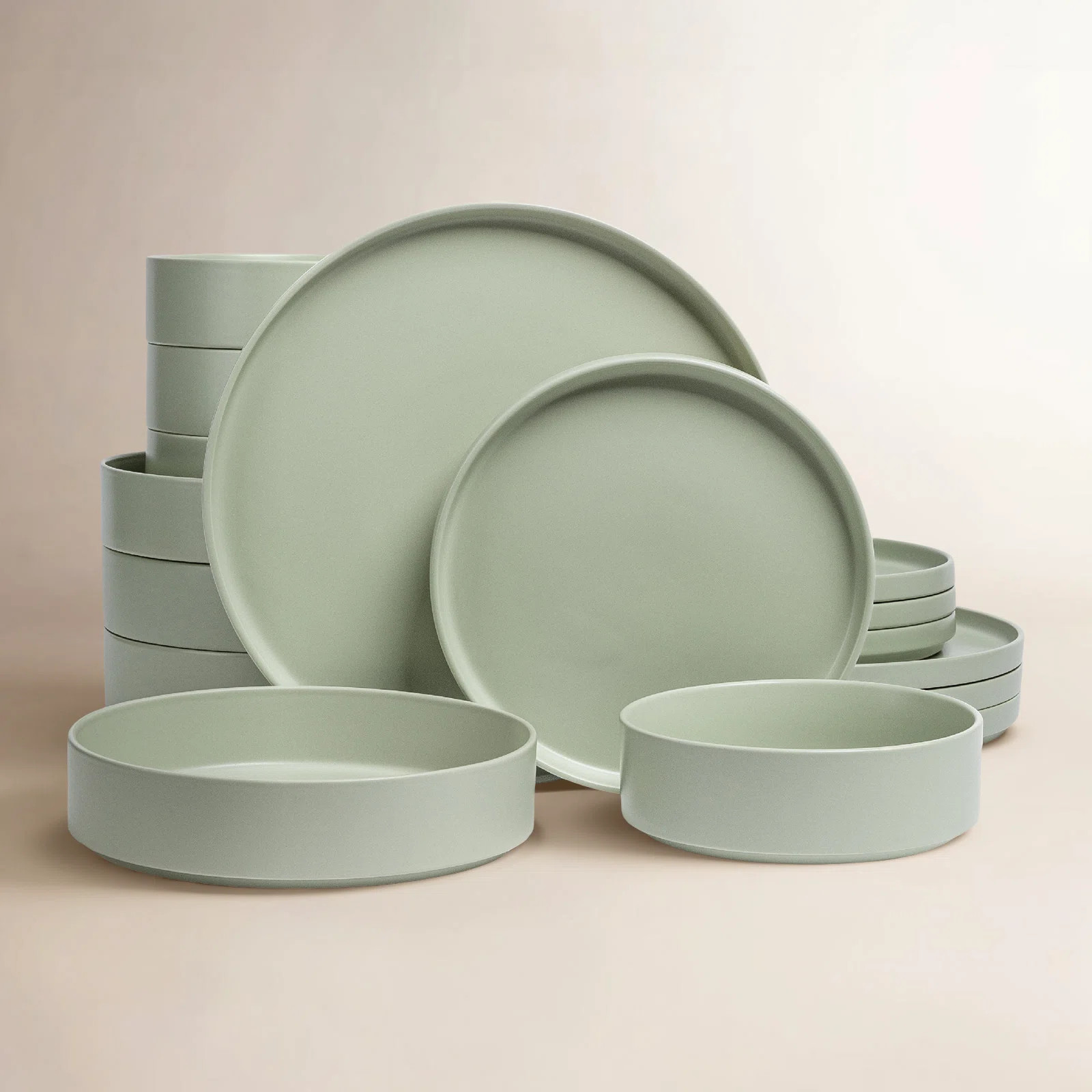 over&back Stackable 16-Piece Semi Hand-Finished Stoneware Dinnerware Set (Set of 4) | Wayfair North America