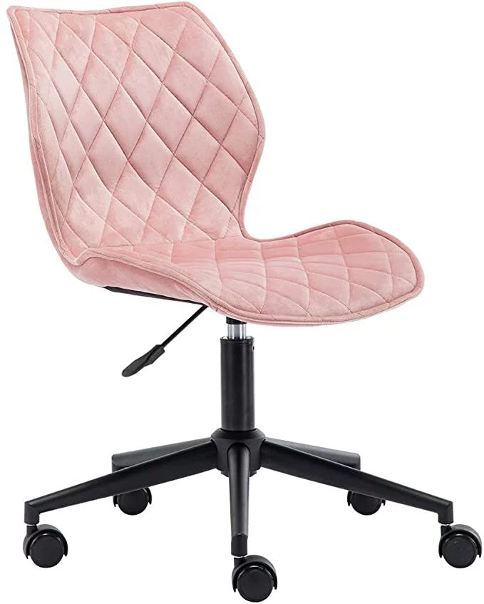 Duhome Velvet Modern Home Office Chair Desk Chair Armless Mid Back Mid Century Modern Adjustable ... | Walmart (US)
