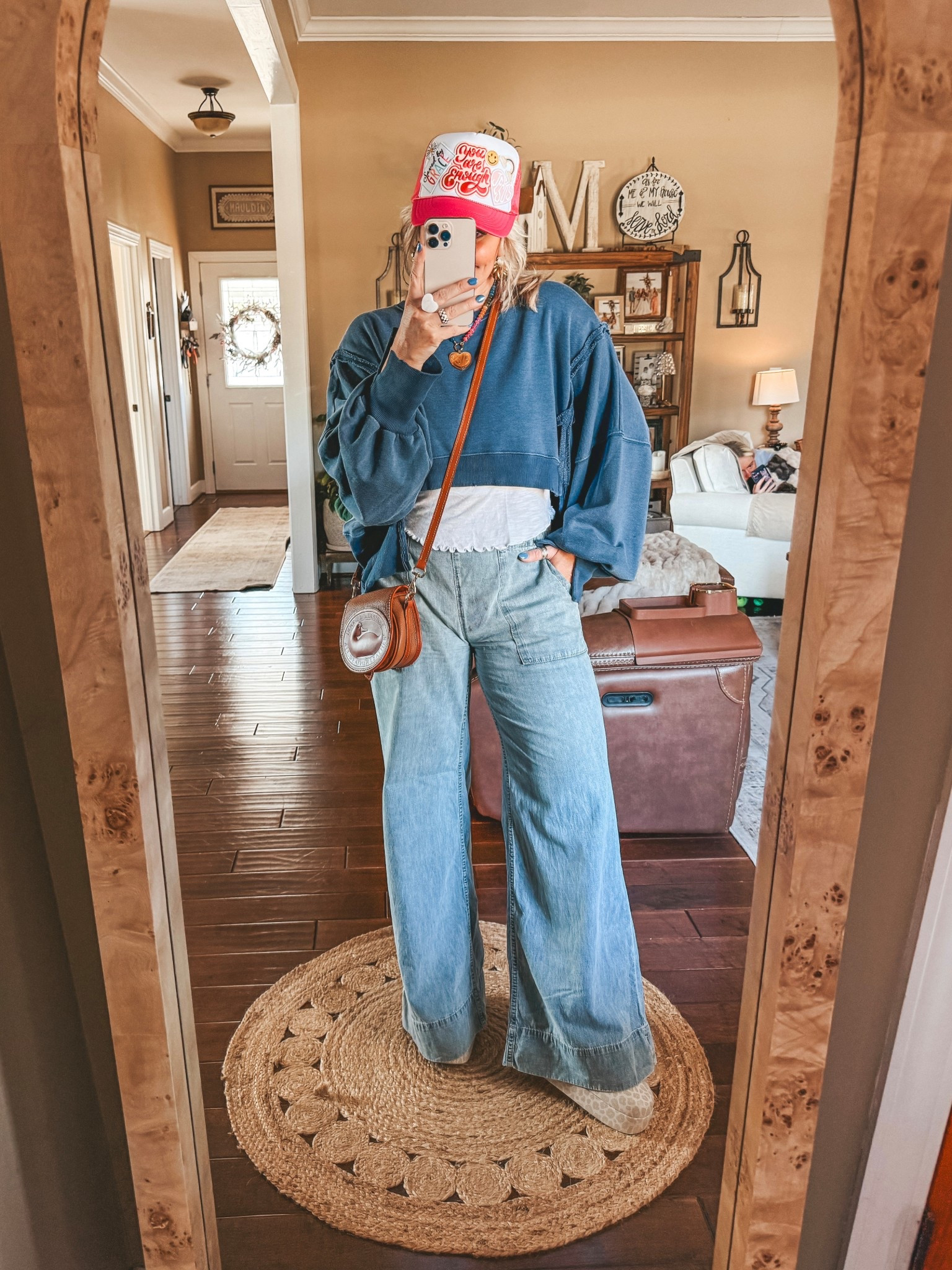 I’m wearing a small in pullover and a medium in jeans and tee. 
I’m in between sizes in Crocs so I size down one  
Save with code MANDIE @shopbeljoy on jewelry 

#LTKgrwm #LTKootd #LTKOver40