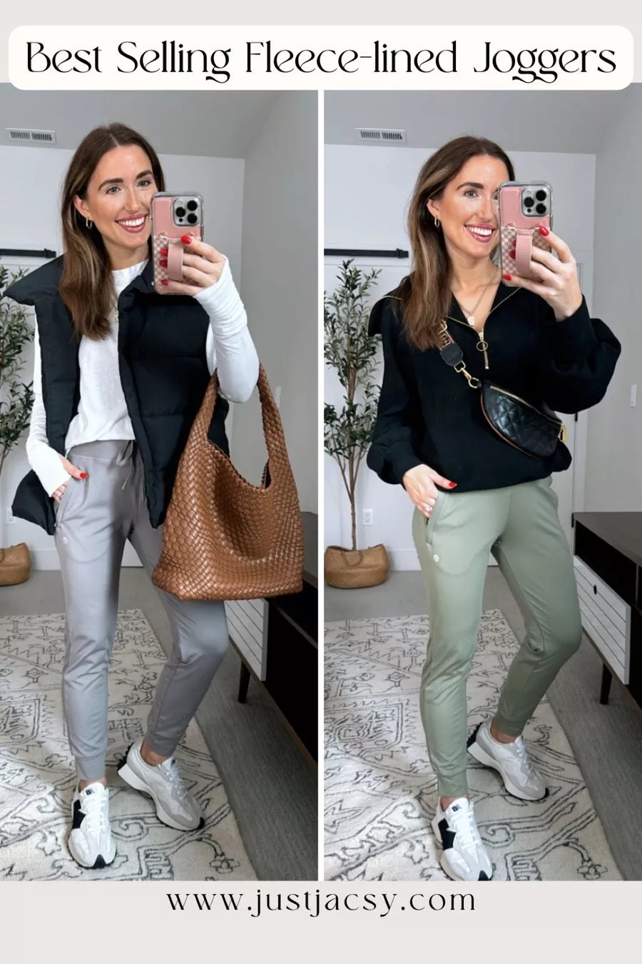 Amazon fleece-lined joggers that are a must for Fall and Winter! The comfort level of these is next level 🙌🏼 **Wearing my true size XS in light grey, and sage On sale too with clickable coupon!! Fall outfit, travel outfit, leggings, sneakers, sweatshirt, pullover, casual outfit, athleisure, lounge outfit

 

 #LTKSeasonal #LTKStyleTip