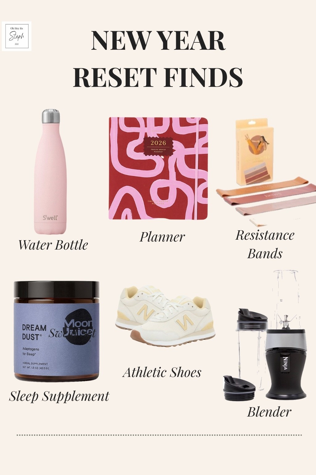New year reset finds, water bottle, planner, resistance bands, sleep supplement, athletic shoes, blender 

#LTKSeasonal #LTKSaleAlert #LTKFindsUnder100