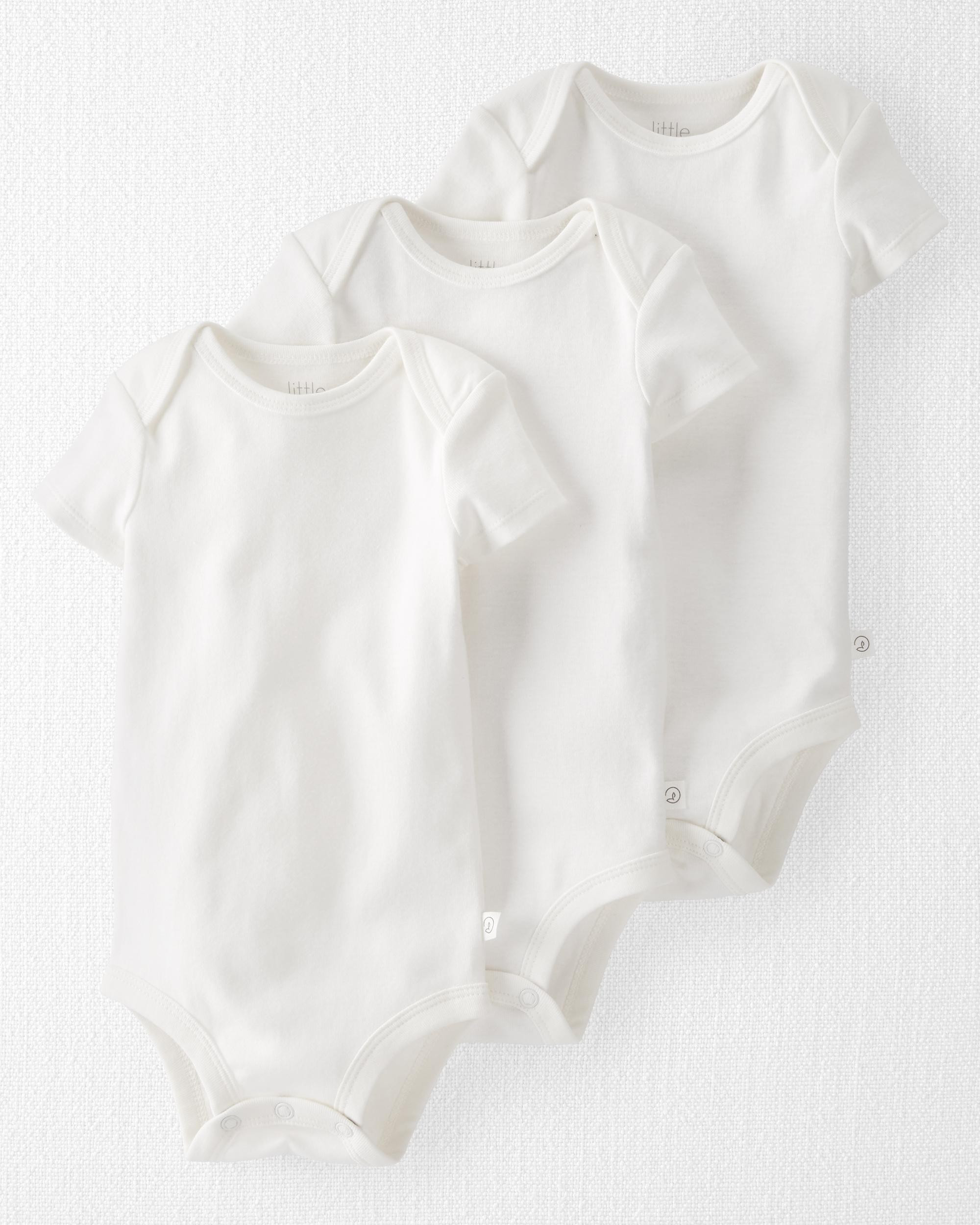 3-Pack Organic Cotton Rib Bodysuits | Carter's