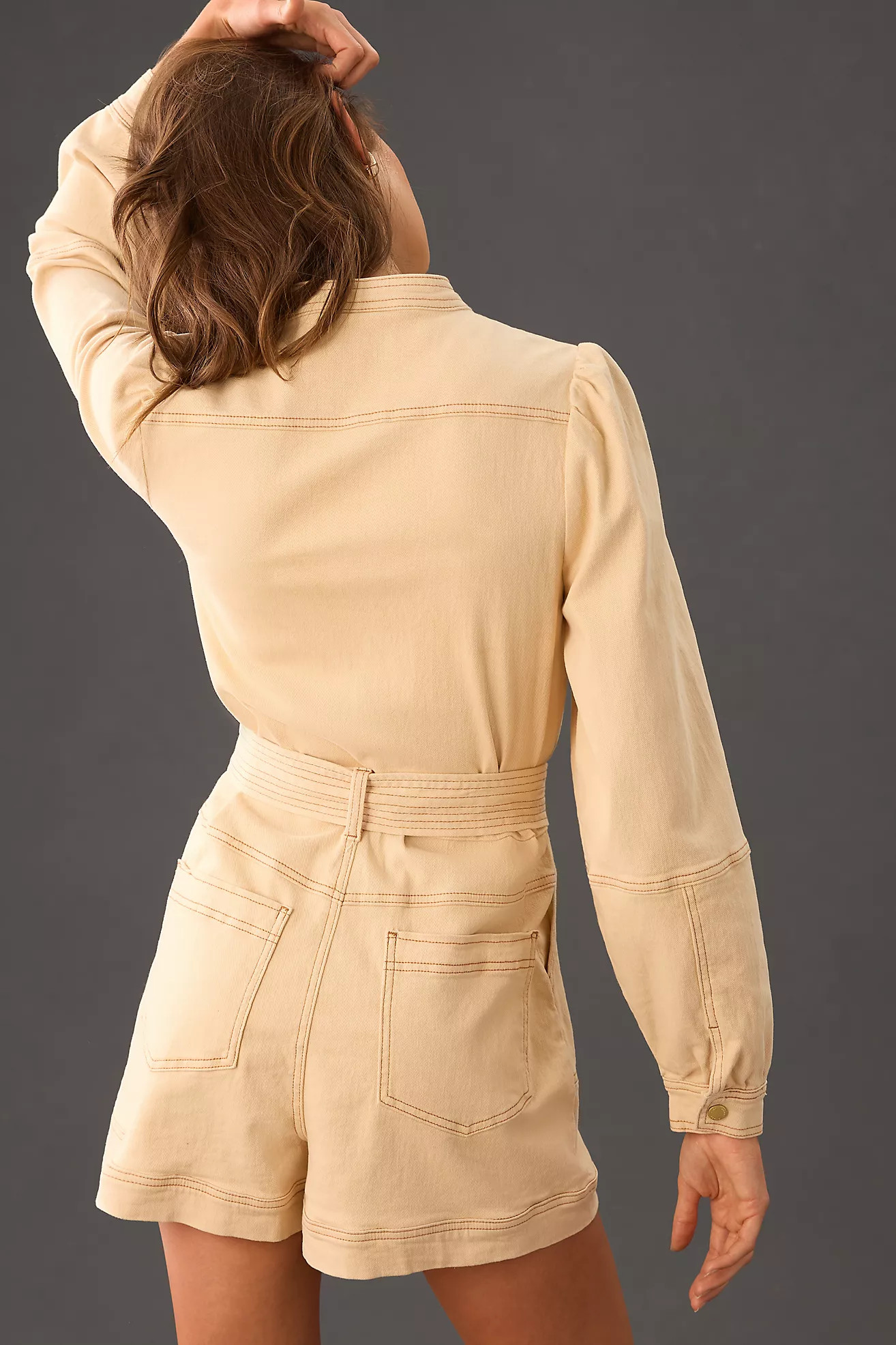 KIVARI Lourdes Puff-Sleeve Romper | Anthropologie (US)