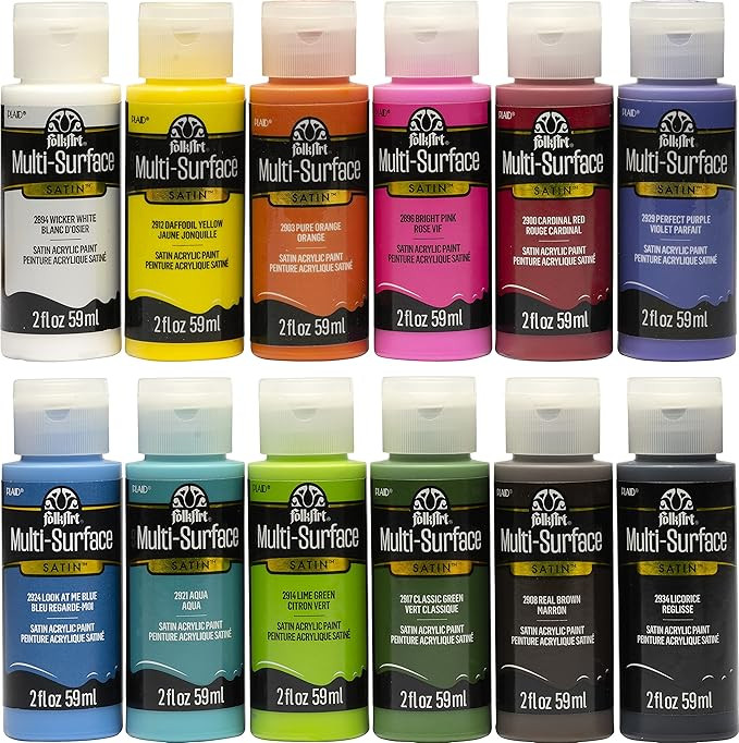 FolkArt PROMO830 Multi Satin Finish Acrylic Craft Paint Set Designed for Beginners and Artists, N... | Amazon (US)