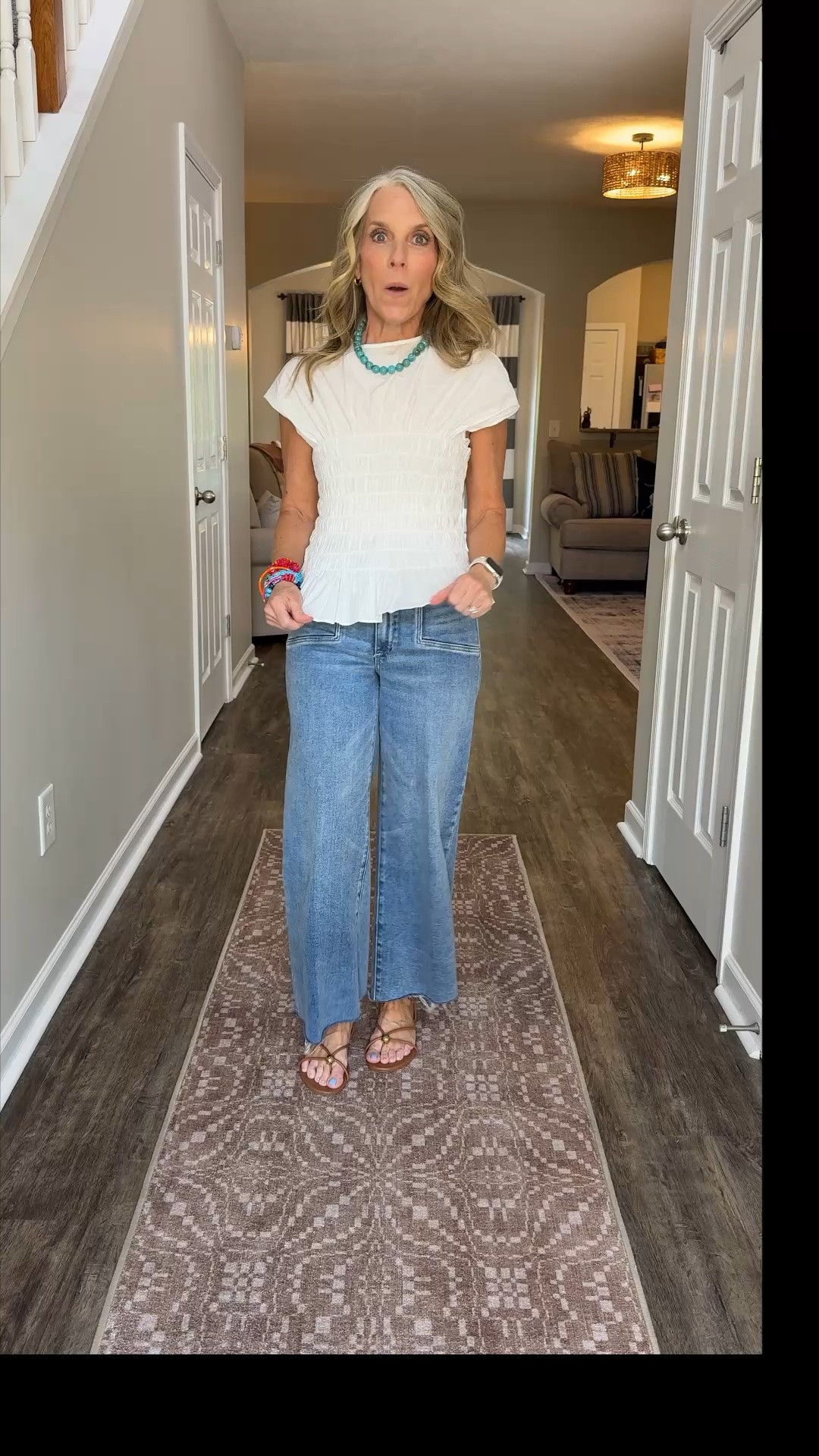 Weekend summer style. Effortless and pulled together all at the same time. Wearing 27 jeans and XS top

#LTKootd #LTKgrwm #LTKSaleAlert