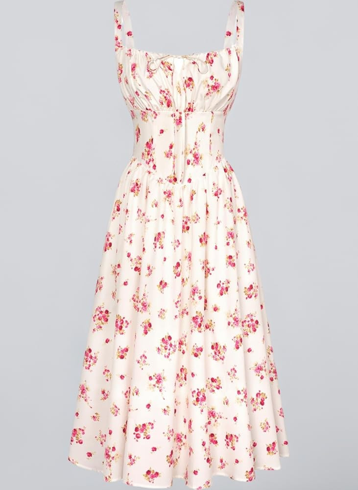 SCARLET DARKNESS Women Summer Dresses Casual Floral Beach Sundress A-Line Sleeveless Spaghetti St... | Amazon (UK)
