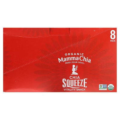 Mamma Chia Organic Chia Squeeze, Vitality Snack, Cherry Love, 8 Squeezes, 3.5 oz (99 g) Each | Target