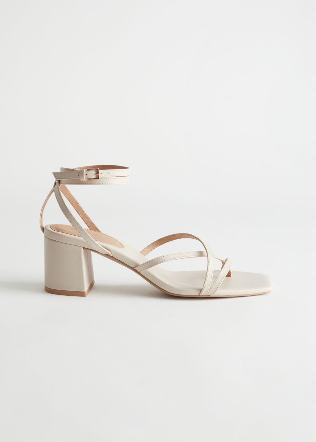 Strappy Leather Heeled Sandals - White | & Other Stories (EU + UK)