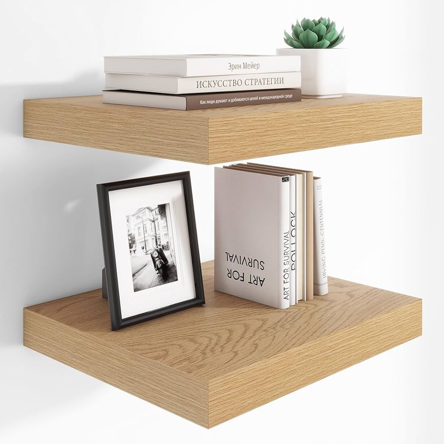 Heimlove 12 Inch Deep Floating Shelves, 16 x 12 inches Long Wall Shelf, Large Extra Display Shelf... | Amazon (US)