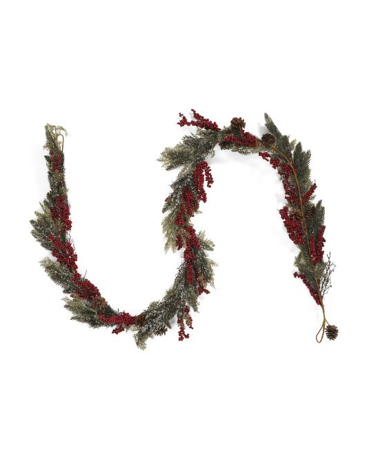 108in Icy Red Berry Garland | TJ Maxx