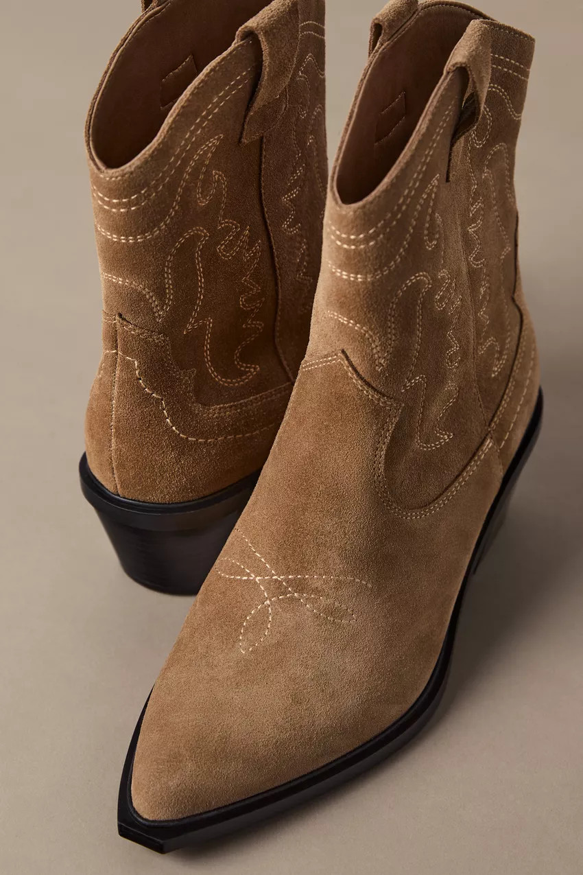 Cowboylook-Stiefeletten aus Leder - Leder für Damen | Stradivarius Deutschland | Stradivarius DE