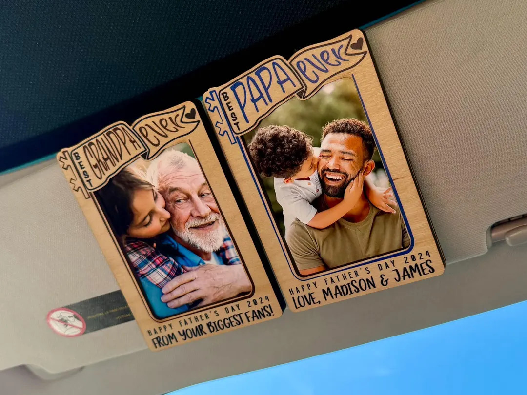 Photo Car Visor Clip, Personalized Gifts for Dad, Fridge Photo Magnet, Personalized Picture Frame... | Etsy (US)