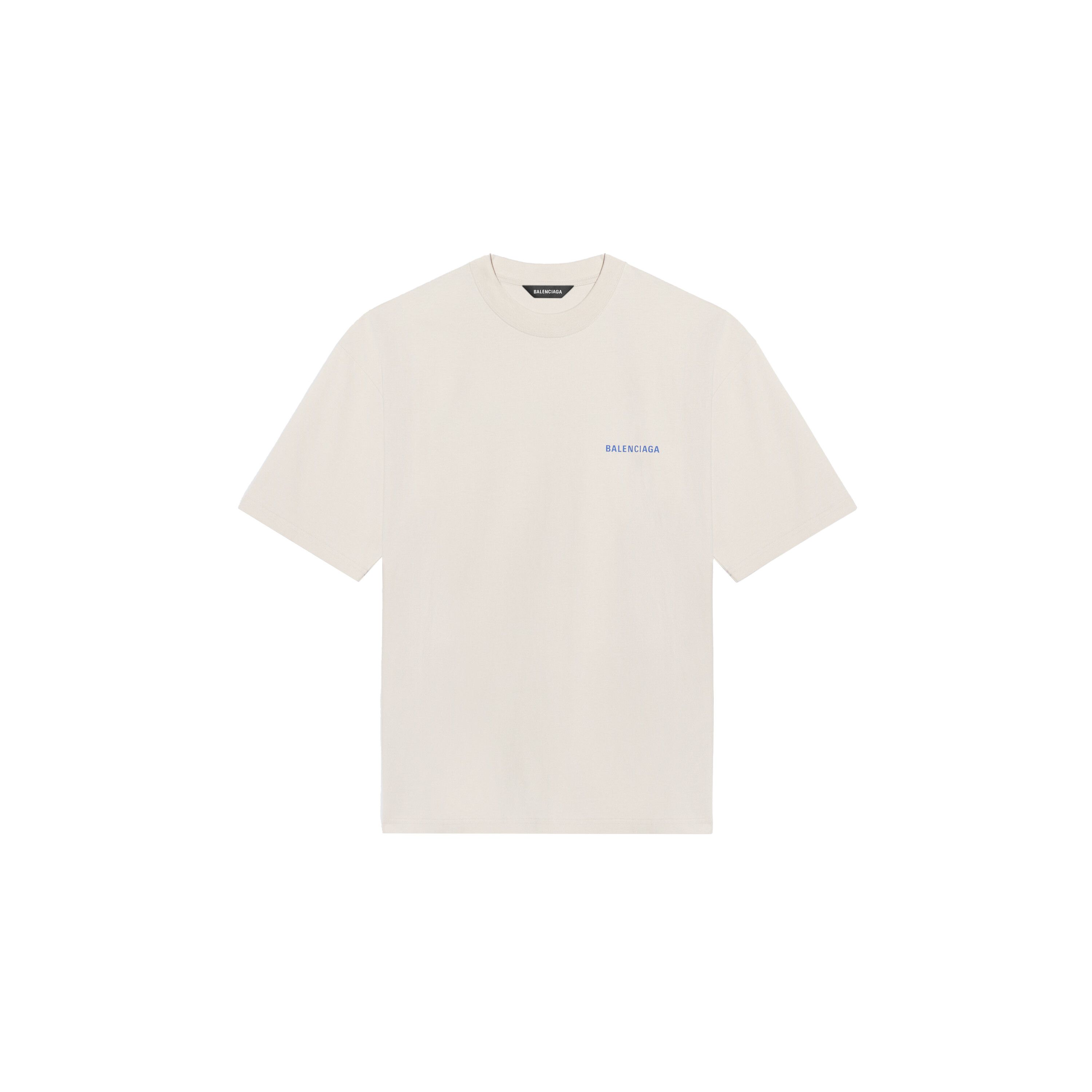 Balenciaga Logo Medium Fit T-shirt Cream - Man - XXL - Cotton | Balenciaga