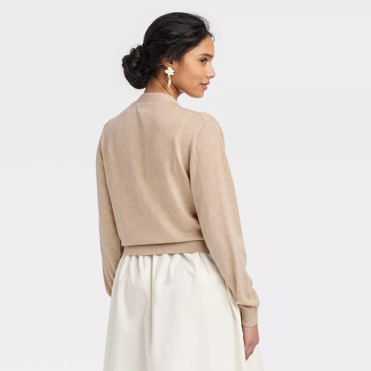 Women's Button-Front Cardigan - A New Day™ Black L | Target