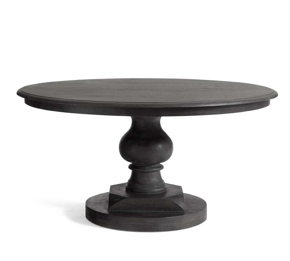 Nolan Round Pedestal Dining Table, Rustic Sable, 60&amp;quot;D | Pottery Barn (US)
