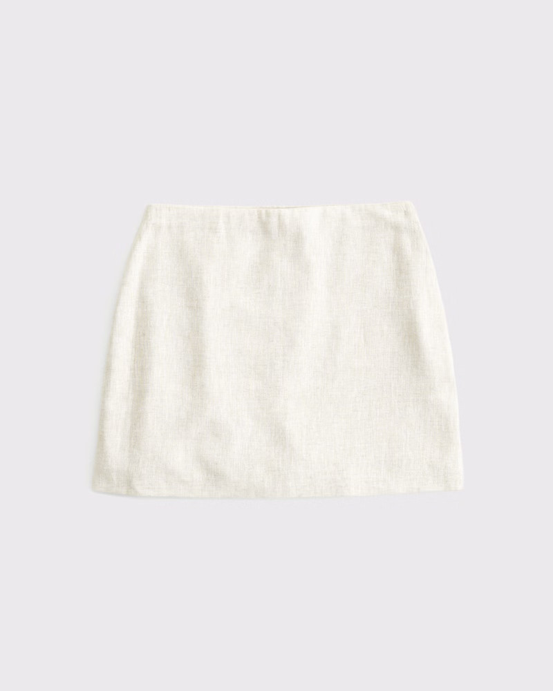 The A&F Scarlett Linen-Blend Mini Skort | Abercrombie & Fitch (US)