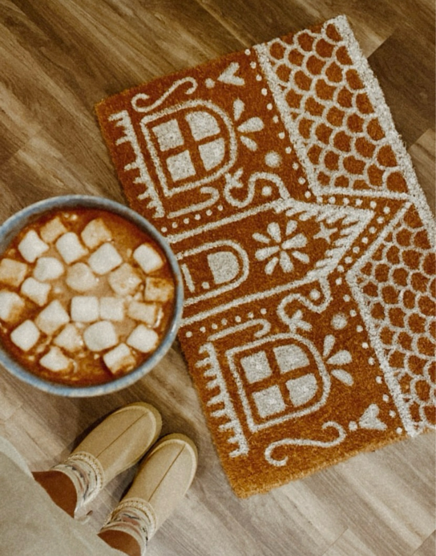 the easiest and cheapest DIY project for your home this Christmas. this is an Anthropologie door mat dupe I painted using only a plain mat, some white paint, brushes and sealant.

#LTKHoliday #LTKSeasonal #LTKhome