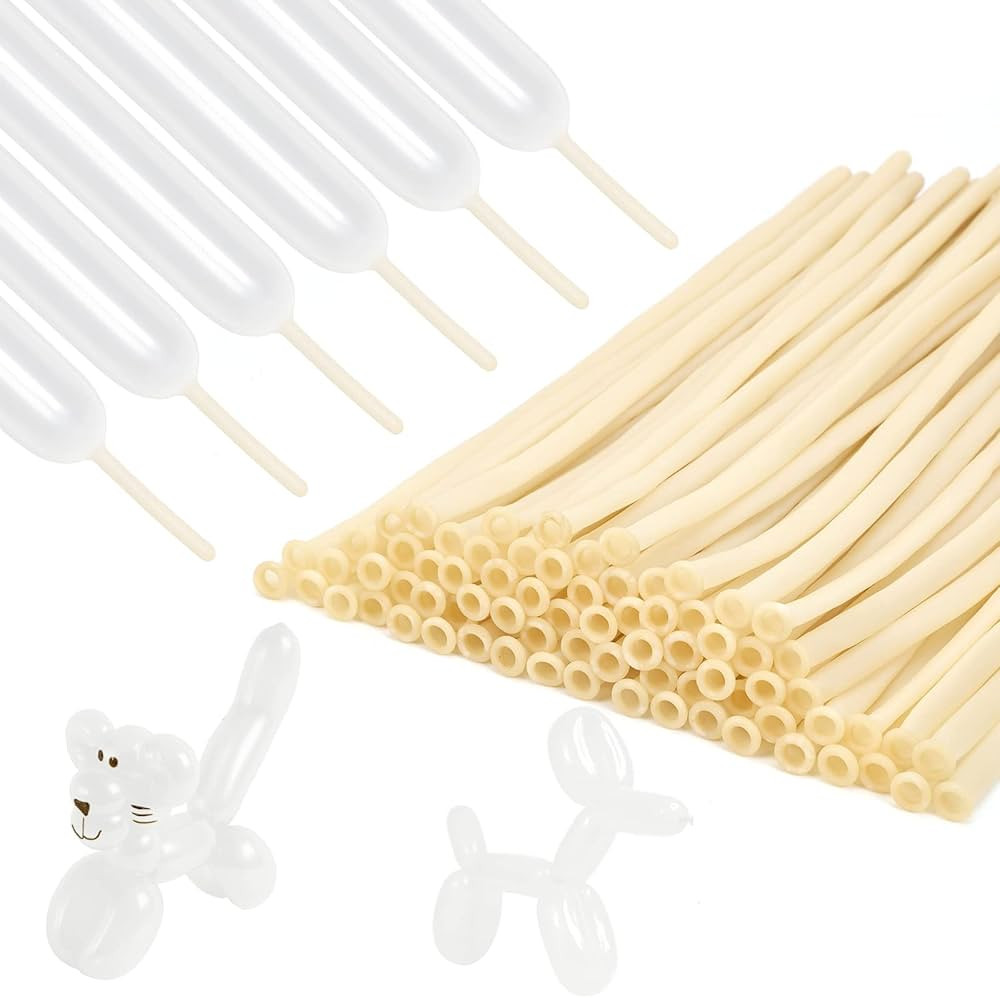 RUBFAC 100pcs Clear 260 Balloons Clear Long Skinny Latex Balloons for Animal Balloons, Transparen... | Amazon (US)