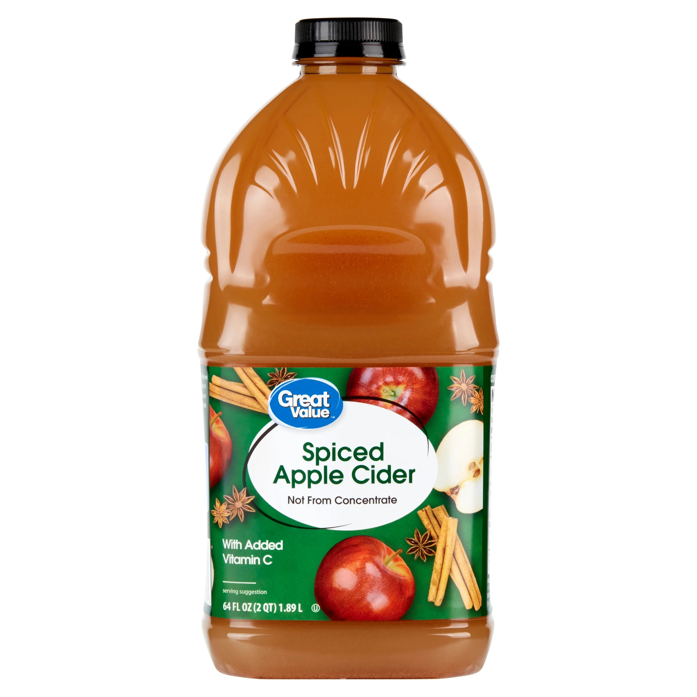 Great Value 100% Fresh-Pressed Spiced Apple Cider, 64 fl oz - Walmart.com | Walmart (US)
