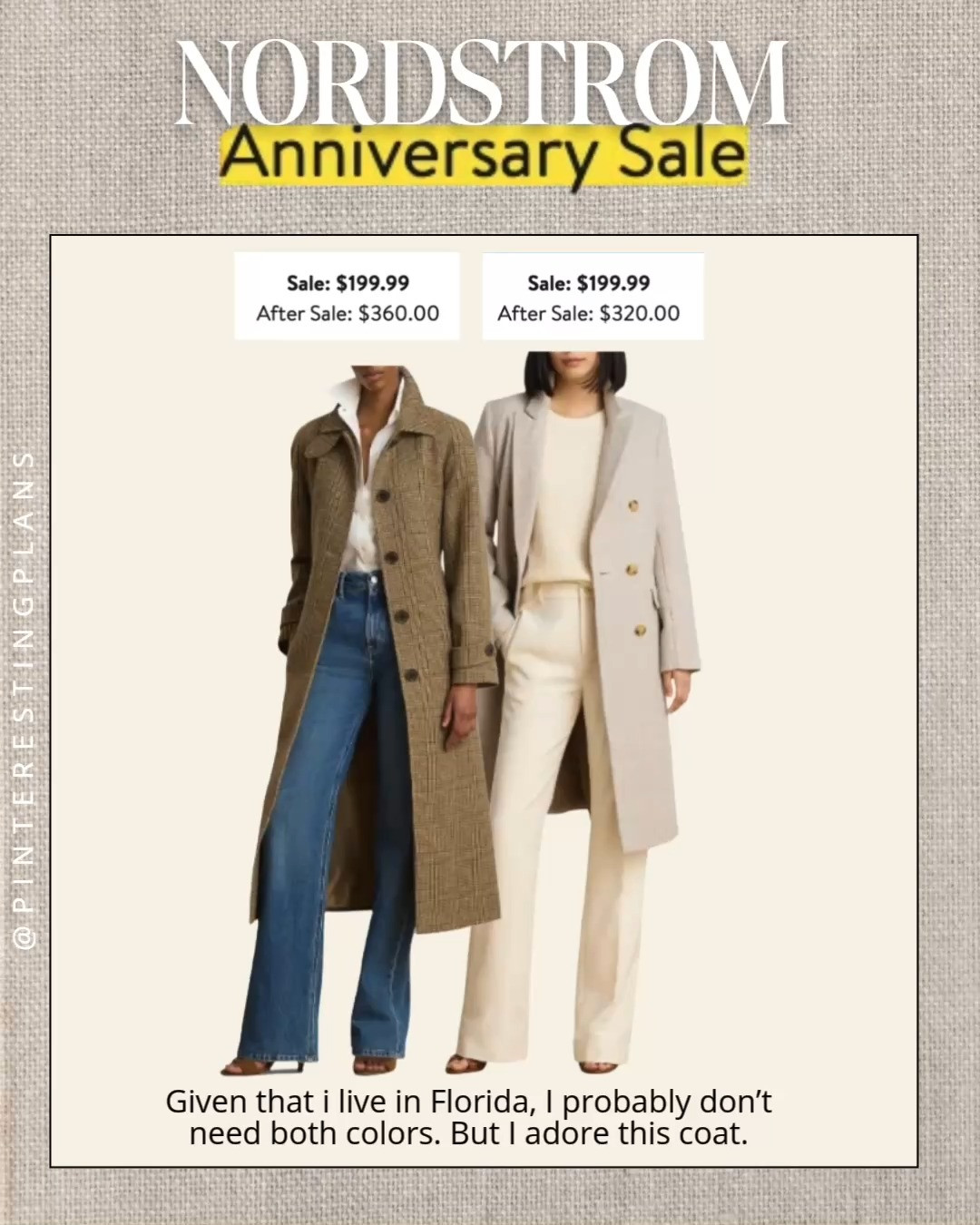 Given that I live in Florida, I probably don’t need both colors. But I adore this coat.

Nordstrom Sale 

 #LTKootd #LTKSeasonal #LTKSaleAlert
