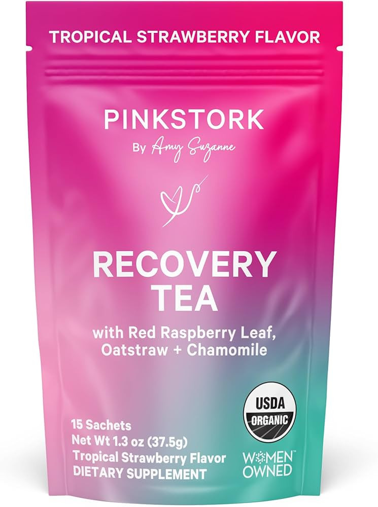 Pink Stork Postpartum Recovery Herbal Tea, Organic Red Raspberry Leaf with Chamomile, Hormone Bal... | Amazon (US)