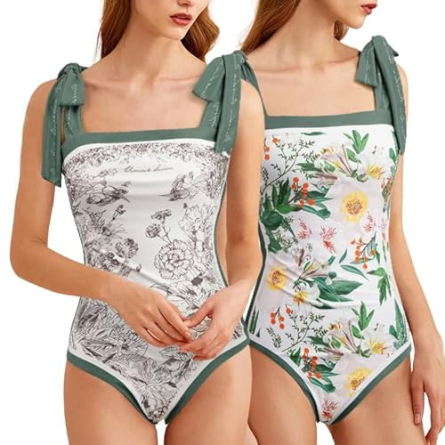 SKAYS Reversible Floral One Piece Swimsuit Women Bathing Suit Vintage Cute with Adjustable Straps... | Amazon (US)