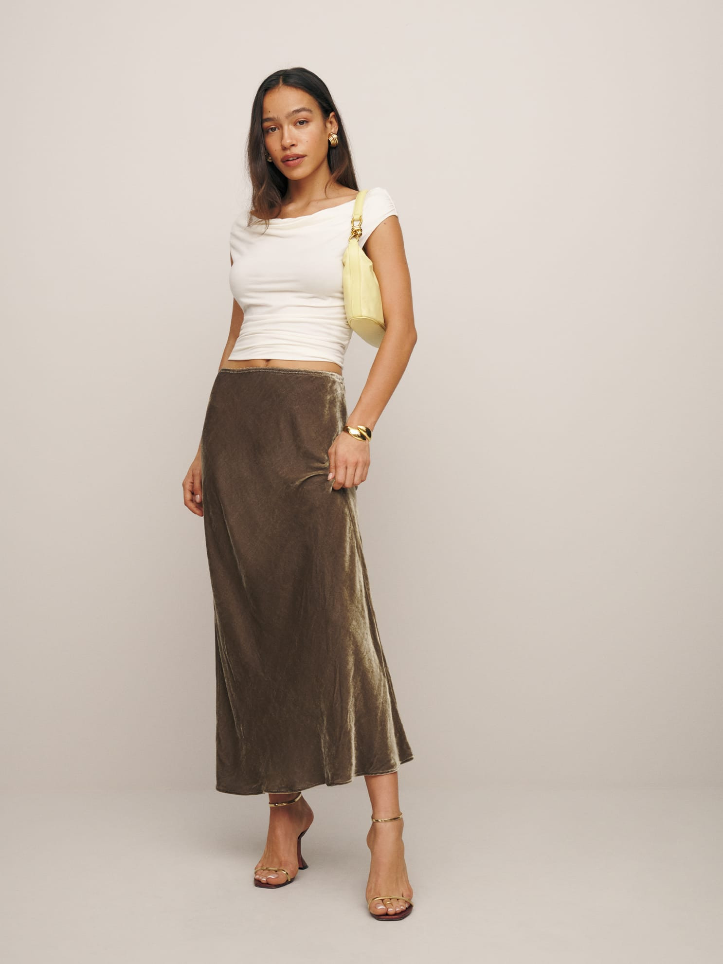 Layla Velvet Skirt | Reformation (Global)