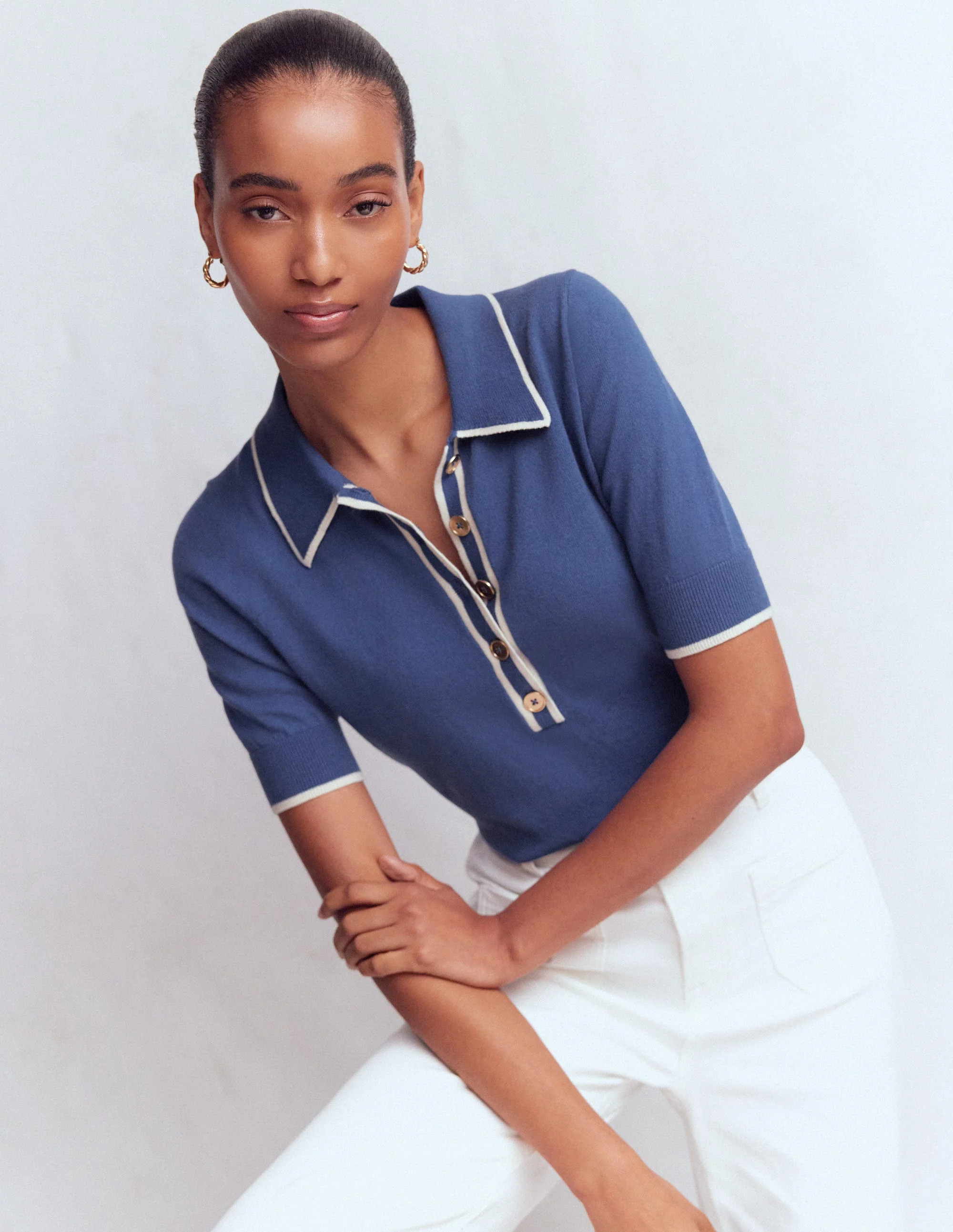 Liz Henley T-Shirt-True Navy | Boden (US)