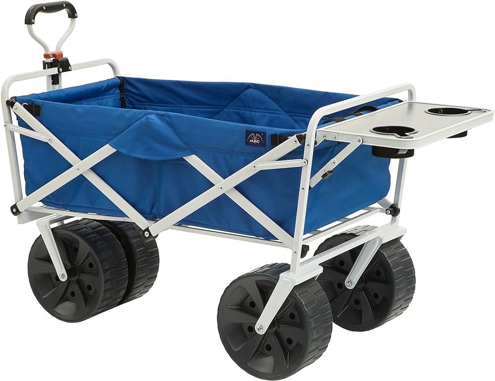 MacSports All Terrain Beach Wagon with Side Table|Heavy Duty Collapsible Folding Cart with Large ... | Amazon (US)