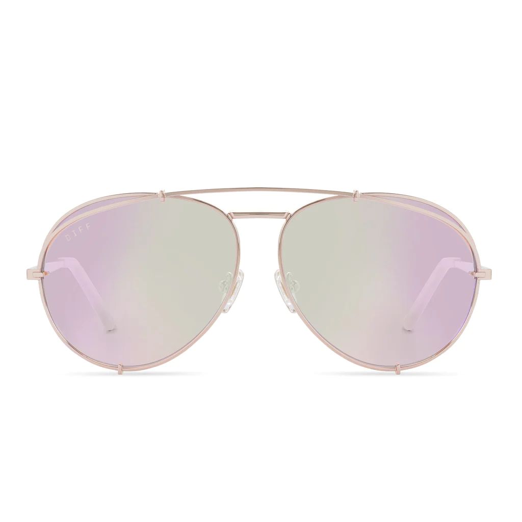 COLOR: champagne   coral mirror sunglasses | DIFF Eyewear