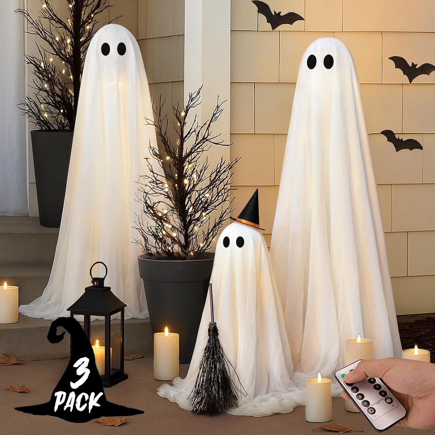 Halloween Decorations - Halloween Decorations Outdoor - Set of 3 Light Up Spooky Ghosts Decoratio... | Amazon (US)