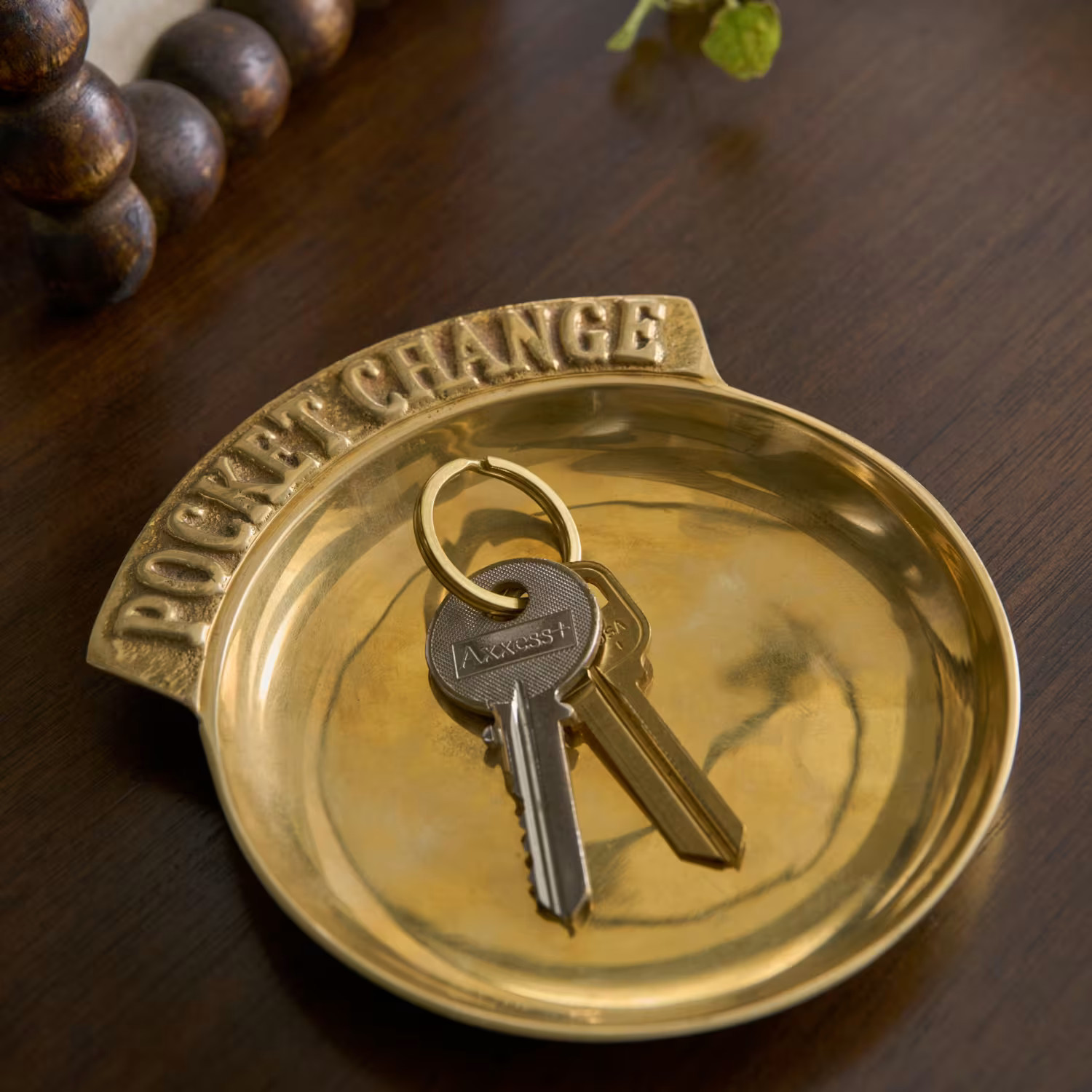 Vintage Inspired Brass Pocket Change Tray | Magnolia