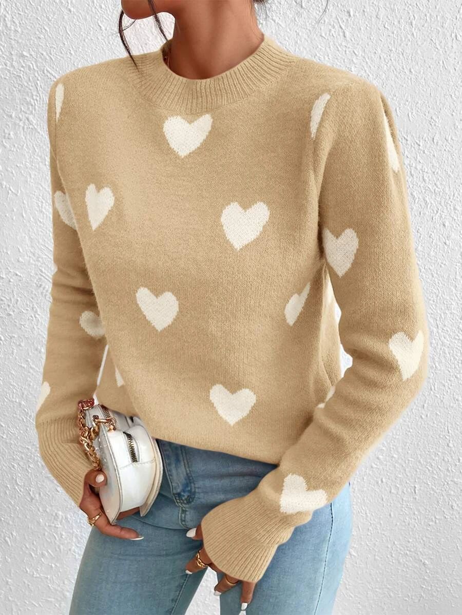 HomeWomen ClothingWomen KnitwearWomen SweatersHeart Pattern Sweater | SHEIN