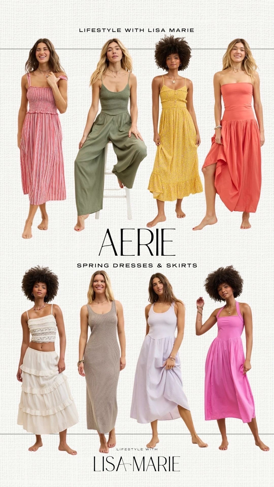 Brand new arrivals from Aerie! New spring dresses. Convertible maxi skirts. Midi dresses. Smocked jumpsuit. Summer striped dresses. Maxi dress. Cotton summer outfits. Vacation dresses. Casual spring outfits.


#LTKTravel #LTKPetite #LTKootd