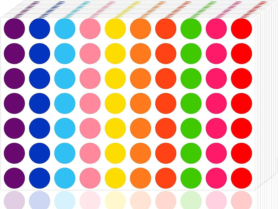3500 Pieces Dot Stickers, 3/4 inch Color Coding Labels, 10 Color Circle Price Stickers for Office... | Amazon (US)