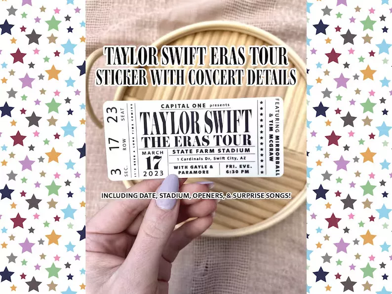 Eras Tour Ticket Sticker, Taylor Swift Sticker