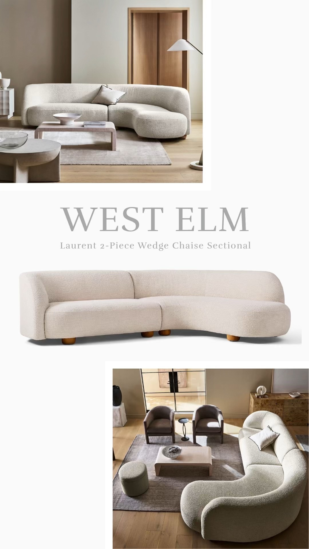 She’s curvy, classy & cozy! 😍✨ Meet the Laurent 2-Piece Wedge Chaise Sectional from West Elm — the ultimate chic lounge moment in a dreamy, chunky white bouclé. 🤍 This curved beauty instantly elevates any living space with its low-profile silhouette and sculptural shape.

I’ve linked this exact sectional plus a few similar styles — including more affordable finds that still bring that elegant, high-end look to your home! ✨

#LivingRoomInspo #Sectional #Sofa

#LTKStyleTip #LTKSaleAlert #LTKHome