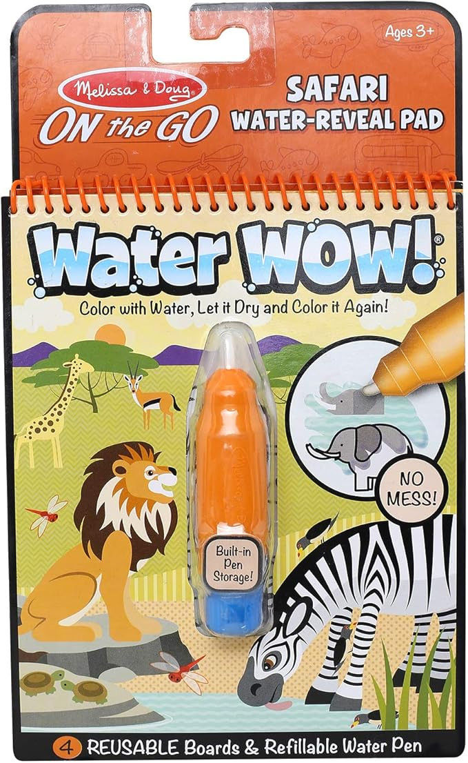 Melissa & Doug On the Go Water Wow! Reusable Water-Reveal Activity Pad - Safari - FSC Certified | Amazon (US)