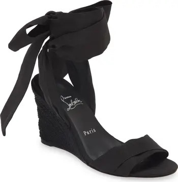 Christian Louboutin Melides du Désert Ankle Wrap Wedge Sandal (Women) | Nordstrom | Nordstrom