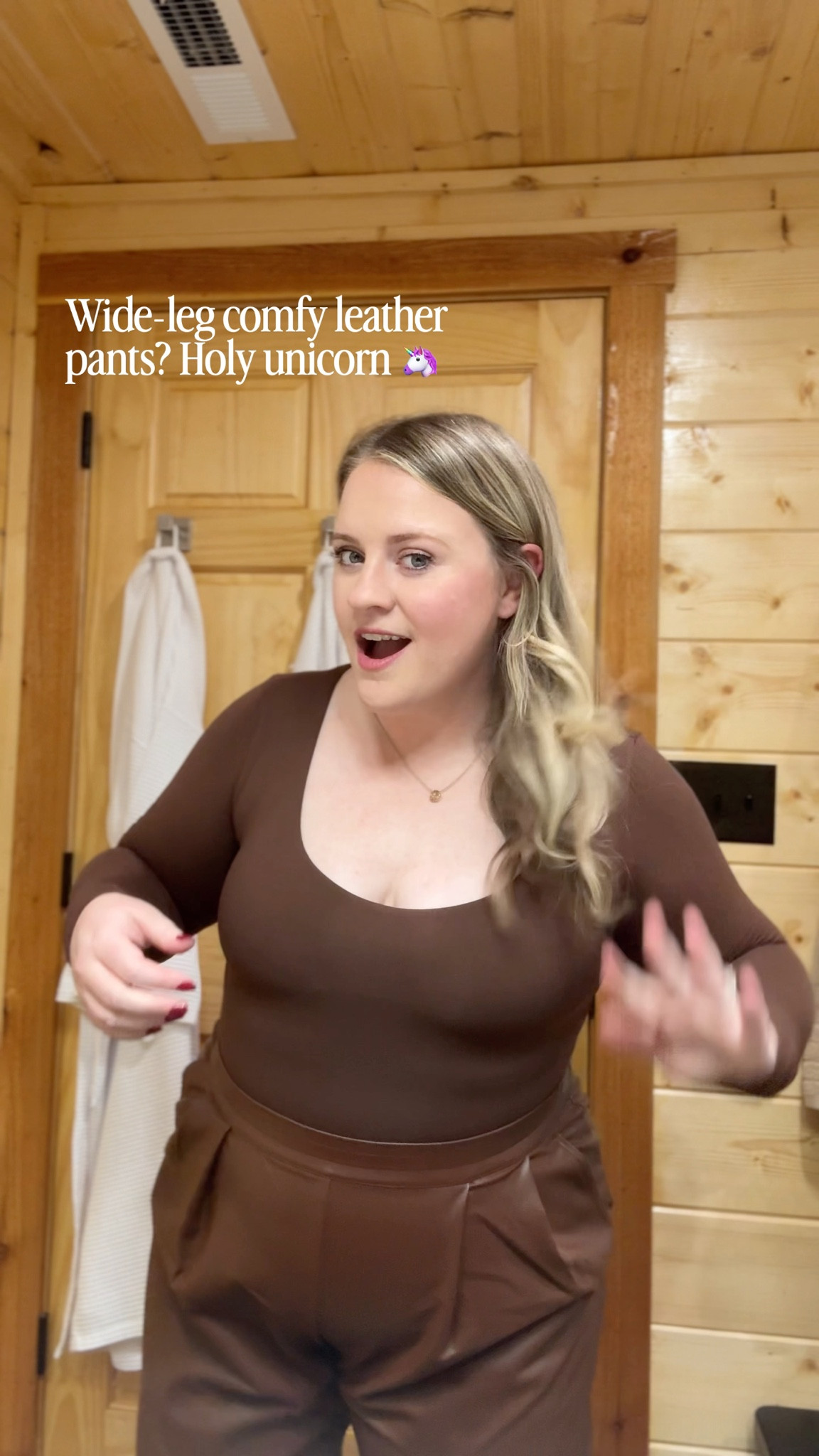 Popilush finds - chocolate wide leg faux leather pants and bodysuit (size XL, both with built-in shapewear! 🤯) + EyeBuyDirect Morning tortoise shell glasses 

#LTKSeasonal #LTKPlusSize #LTKMidsize