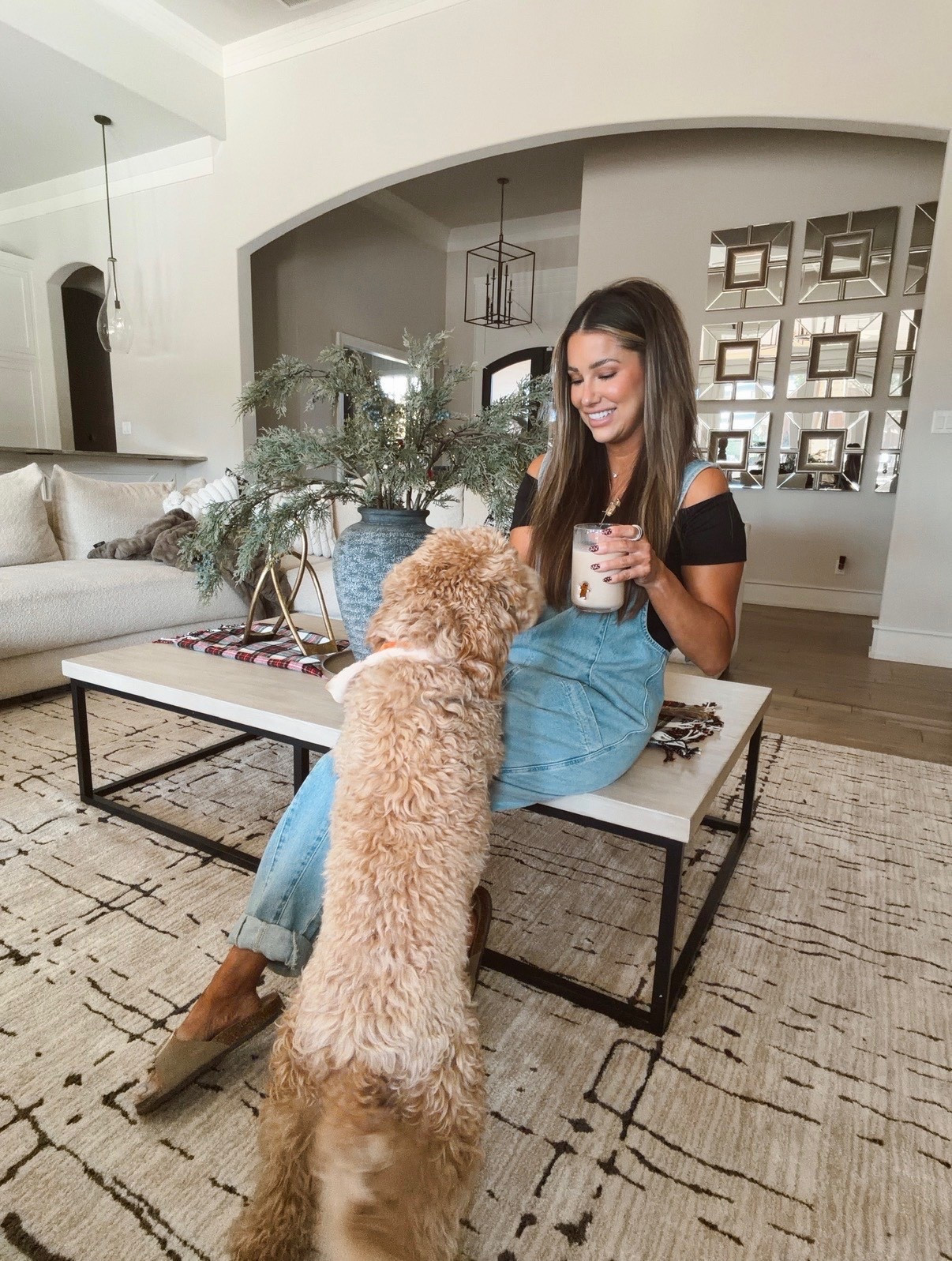 Off-shoulder tee, relaxed overalls, and my favorite little shadow.

#LTKSaleAlert #LTKootd #LTKmomlife