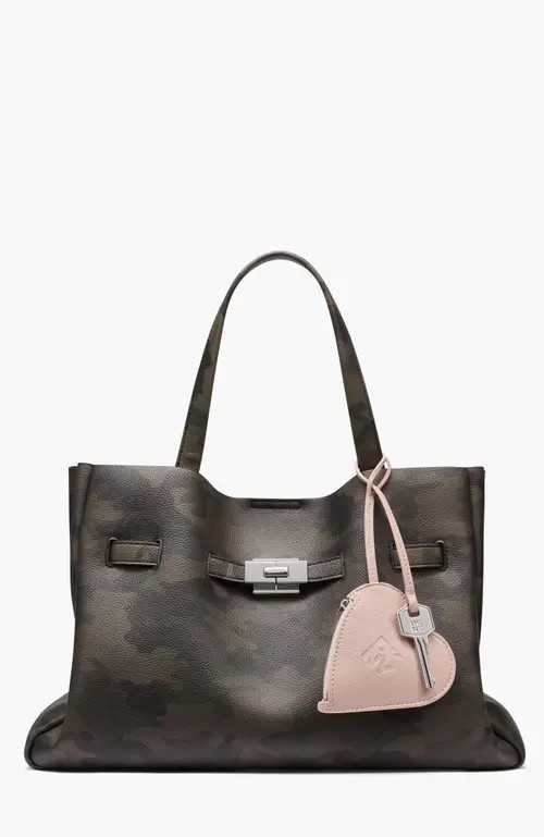 DKNY Bryar Large Satchel with Heart Dangle in Camouflage at Nordstrom | Nordstrom