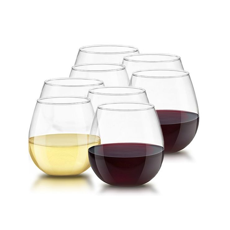 JoyJolt Spirits Stemless Wine Glasses for White or Red Wine - Set of 8 -15-Ounces | Target