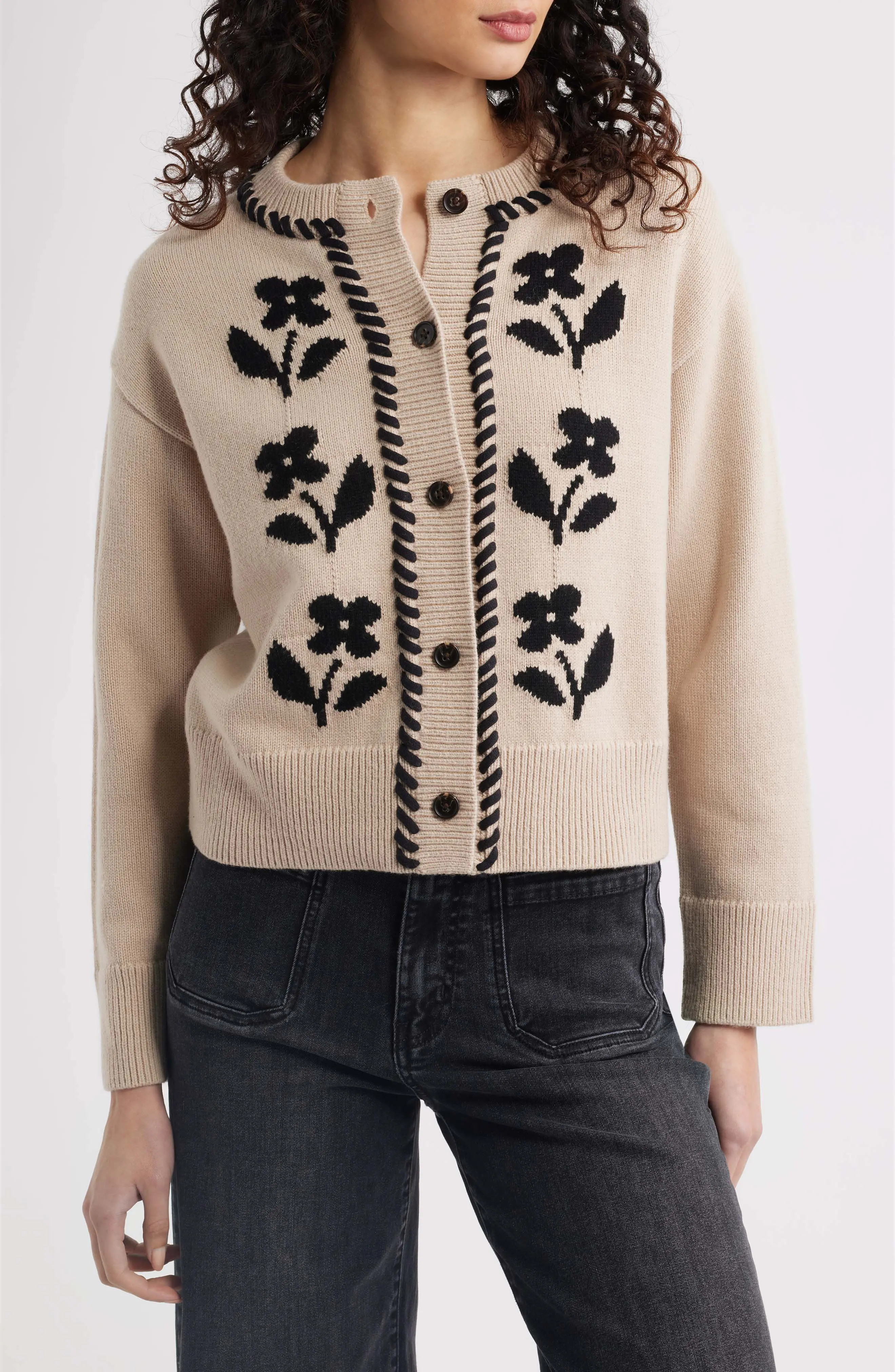 Mavie Intarsia Floral Cardigan (Women) | Nordstrom | Nordstrom
