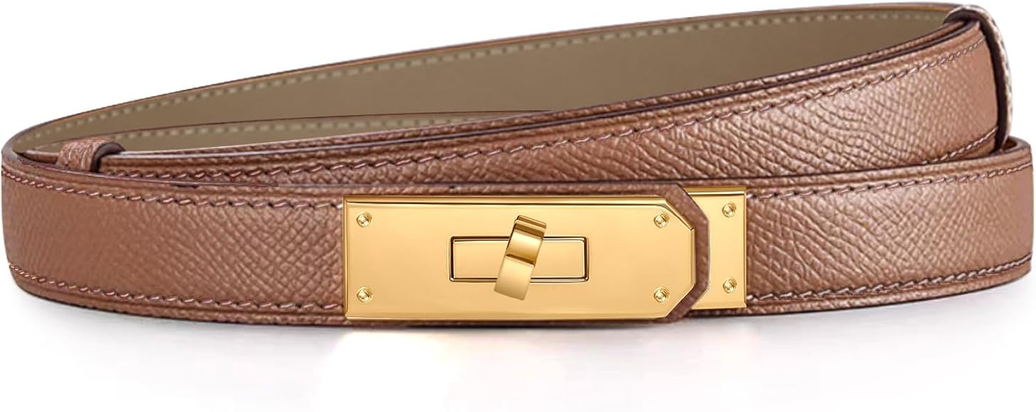 YUGDRUZY Skinny Beidseitig Ledergürtel Damen, Dekorativen Taillengürtel Damen Gürtel Damen Sch... | Amazon (DE)