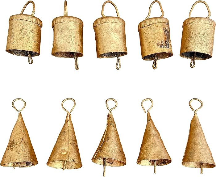 Rustic Metal Bells 10 Pcs - Vintage Christmas Decorations, Small Bells for Crafts, Jingle & Witch... | Amazon (US)